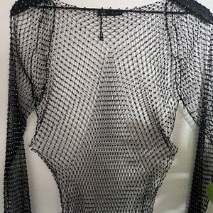 rhinestone Mesh top